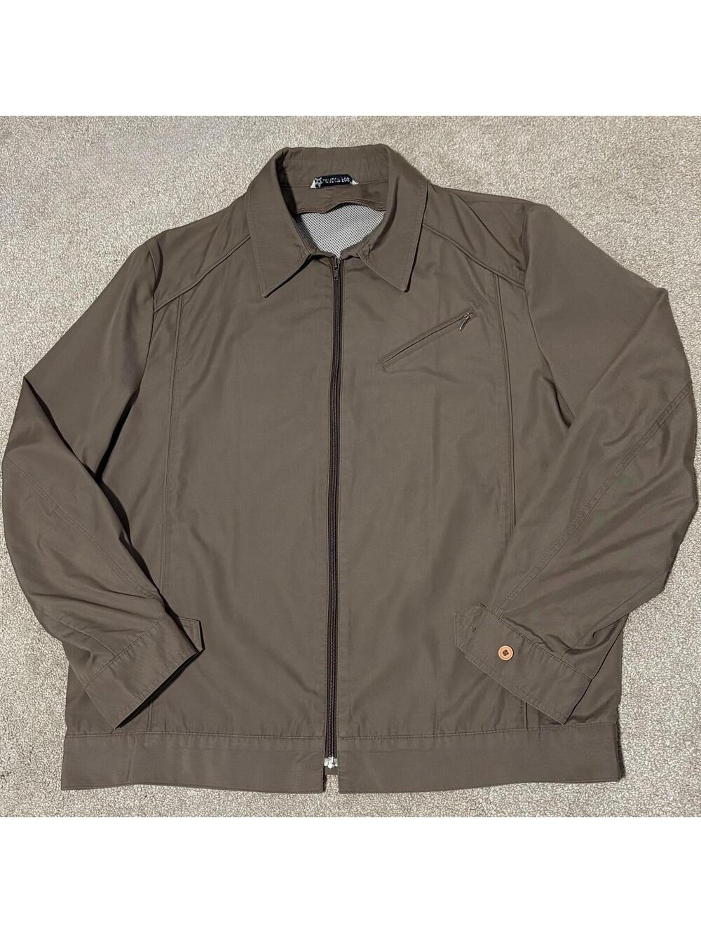 VTG London Fog Men's Size L 46 Long Lightweight Full Zip Jacket Vented Brown